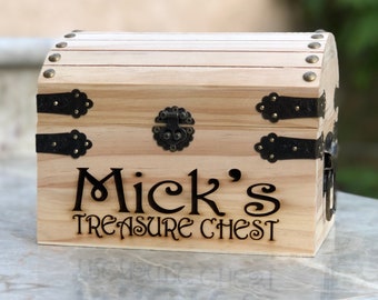 Personalized Rustic Treasure Chest Burned/Engraved Keepsake-Custom Advice box-Wedding party