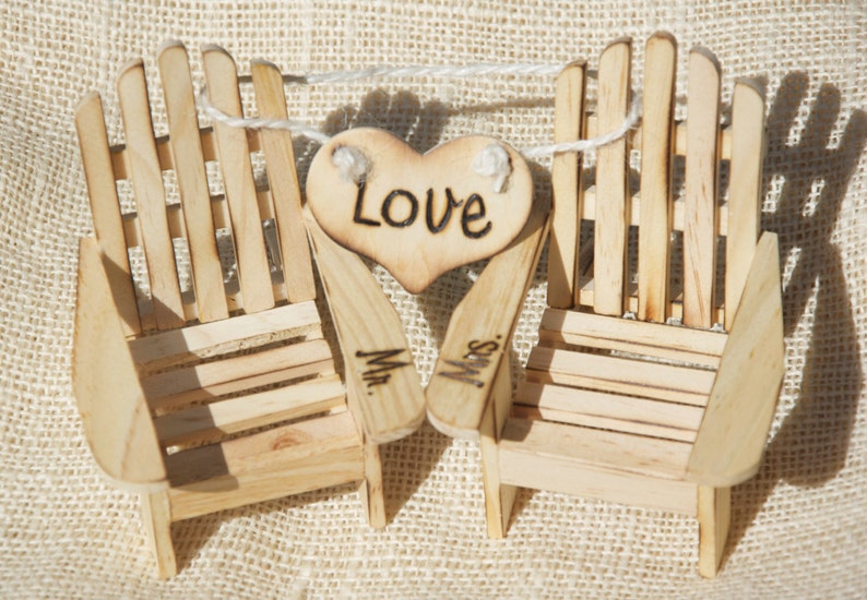 Cake Topper Adirondack ChairsBeach WeddingCottage Etsy