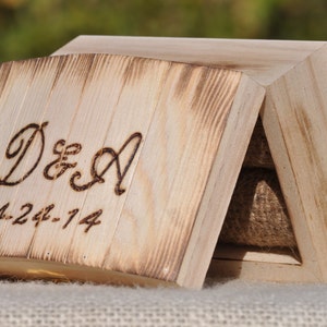 Personalized Ring Bearer Box-Rustic Wedding Ring Bearer Pillow Alternative image 1