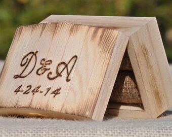 Personalized Ring Bearer Box-Rustic Wedding- Ring Bearer Pillow Alternative