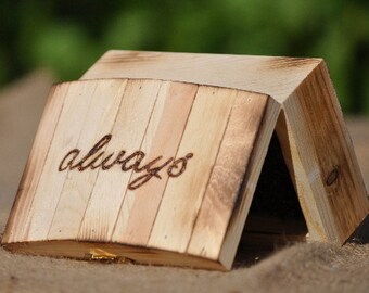 Personalized Ring Bearer Box-Rustic-Fairy Tale Wedding- Ring Bearer Pillow Alternative