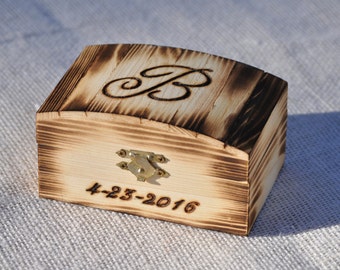 Personalized Ring Bearer Box-Rustic Wedding- Ring Bearer Pillow Alternative