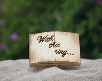 Personalized Ring Bearer Box-Rustic Wedding- Ring Bearer Pillow Alternative