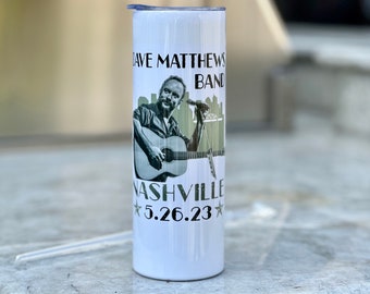 Dave Matthews Band Nashville 2023~ 20 oz. Travel Mug ~ Vacuum Insulated with Lid and Straw