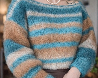 Lara's favorite sweater, knitting pattern for a women's oversized sweater, suitable for beginners, DIY sweater, PDF download