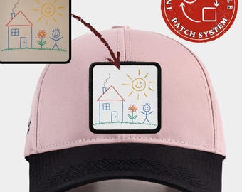 Chapeaux pour enfants | Chapeau d'écriture manuscrite personnalisé | Cadeau papa personnalisé | Dessin | Casquette Sketch personnalisée | Chapeau de dessin pour enfants