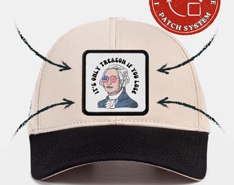 Casquette de baseball rigolote George Washington avec système d'attaches velcro, casquette à écusson patriotique interchangeable