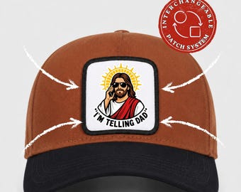 Casquette avec écusson « Je le dis à papa », casquette trucker et casquette de baseball chrétienne humoristique, casquette avec écusson amovible à message religieux