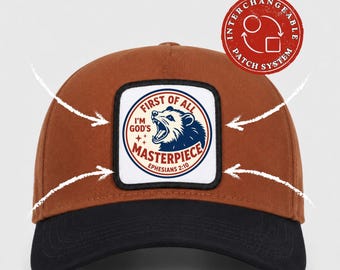 Casquette « Chef-d'œuvre de Dieu » avec écusson opossum, Éphésiens 2:10, casquette de camionneur et de baseball chrétienne, casquette humoristique avec écusson amovible sur la foi