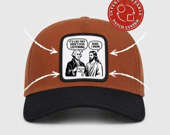 Casquette drôle Jesus Washington, humour politique chrétien, casquette de camionneur et casquette de baseball, casquette amovible