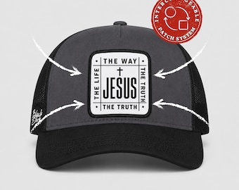 Casquette Jesus The Way La Vérité The Life, casquette de camionneur et casquette de baseball Christian, casquette amovible basée sur la foi