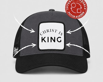 Casquette Christ is King, casquette de camionneur chrétienne, casquette de baseball amovible basée sur la foi, chapeau cadeau religieux