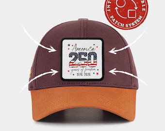 Casquette America 250 Years of Freedom à écusson, 1776 Casquette de camionneur et casquette de baseball patriotique 2026, casquette à écusson USA 4 juillet