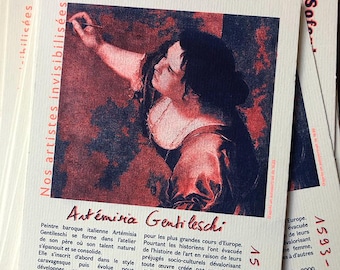 Lot de 4 cartes artistes femmes - format A5