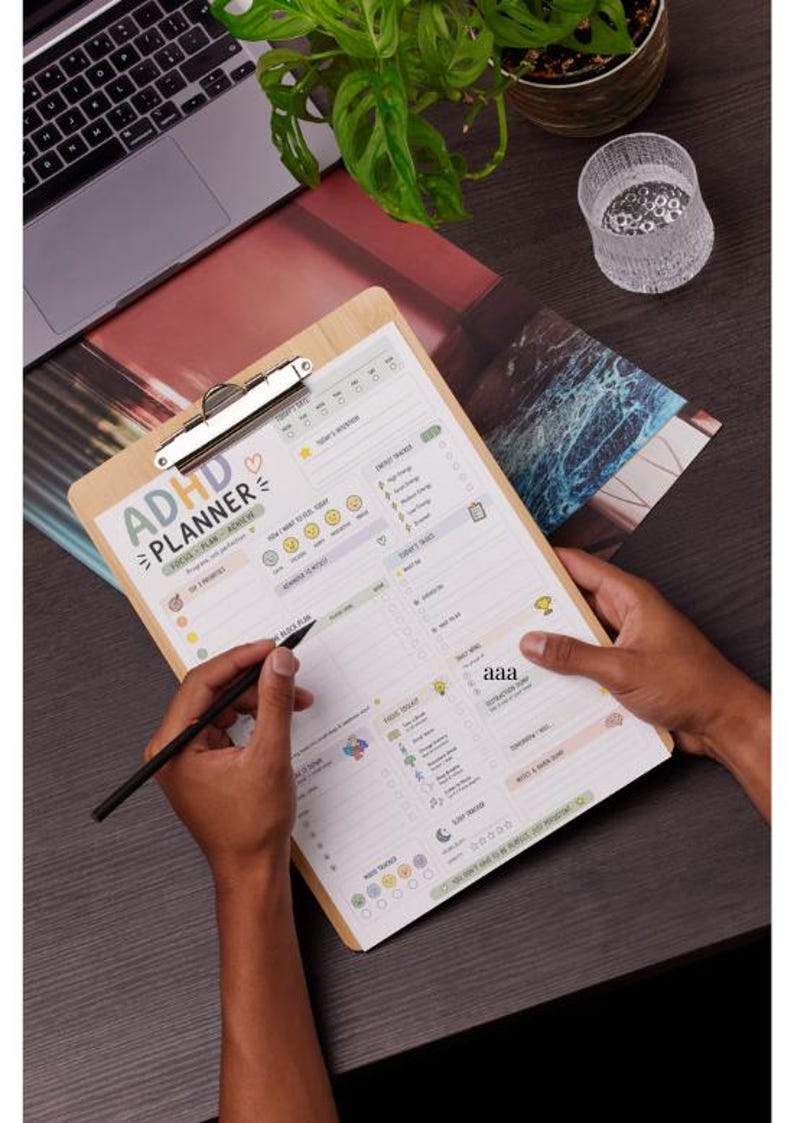 ADHD Daily Planner Printable | Focus Time Block Organizer Productivity ...
