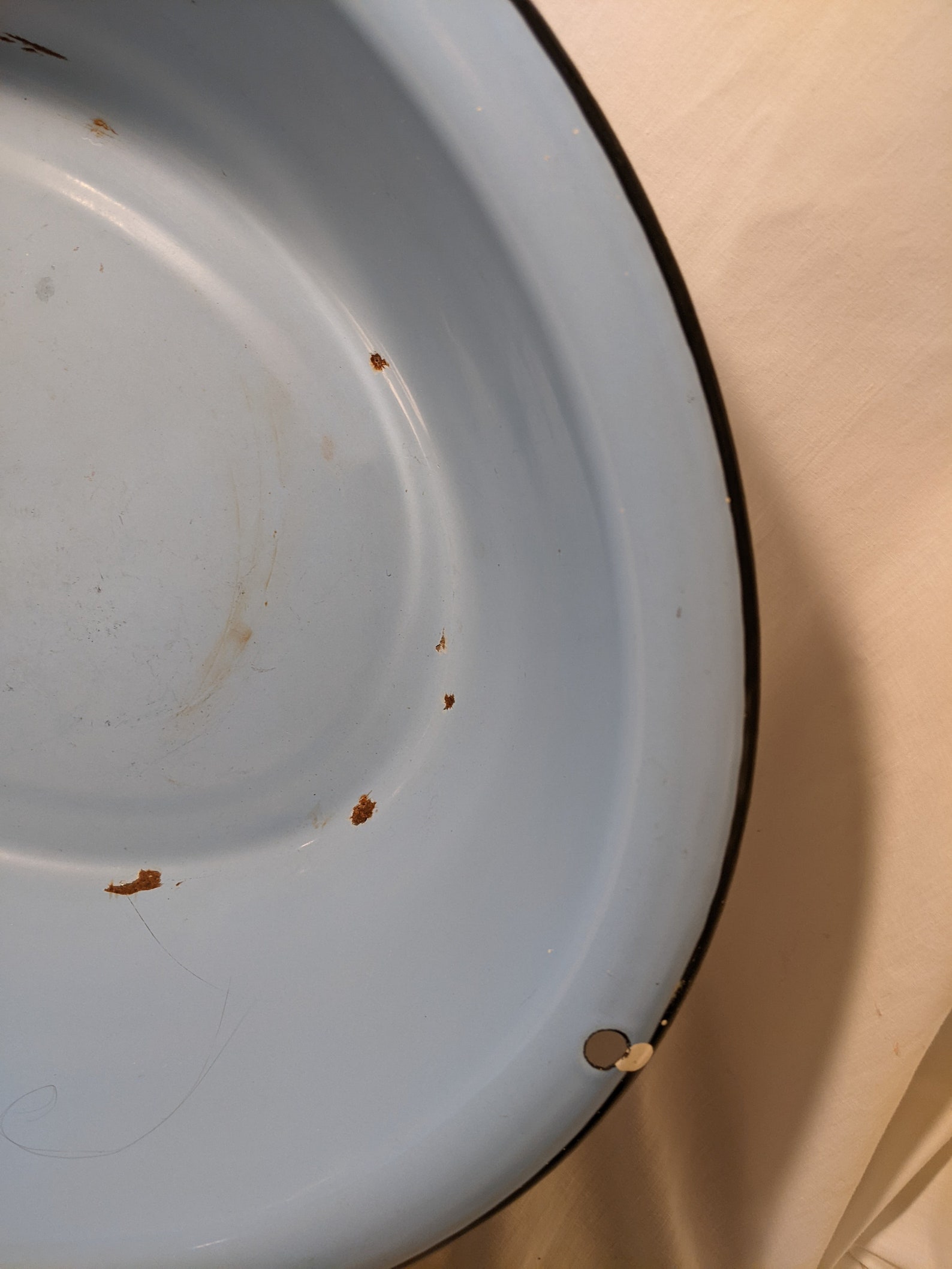 Blue Oval Enamelware Baby Bath or Basin Black Edge Etsy