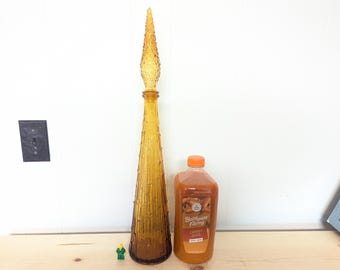 Amber Wax Drip Genie Bottle Made in Italy Mid Century Modern