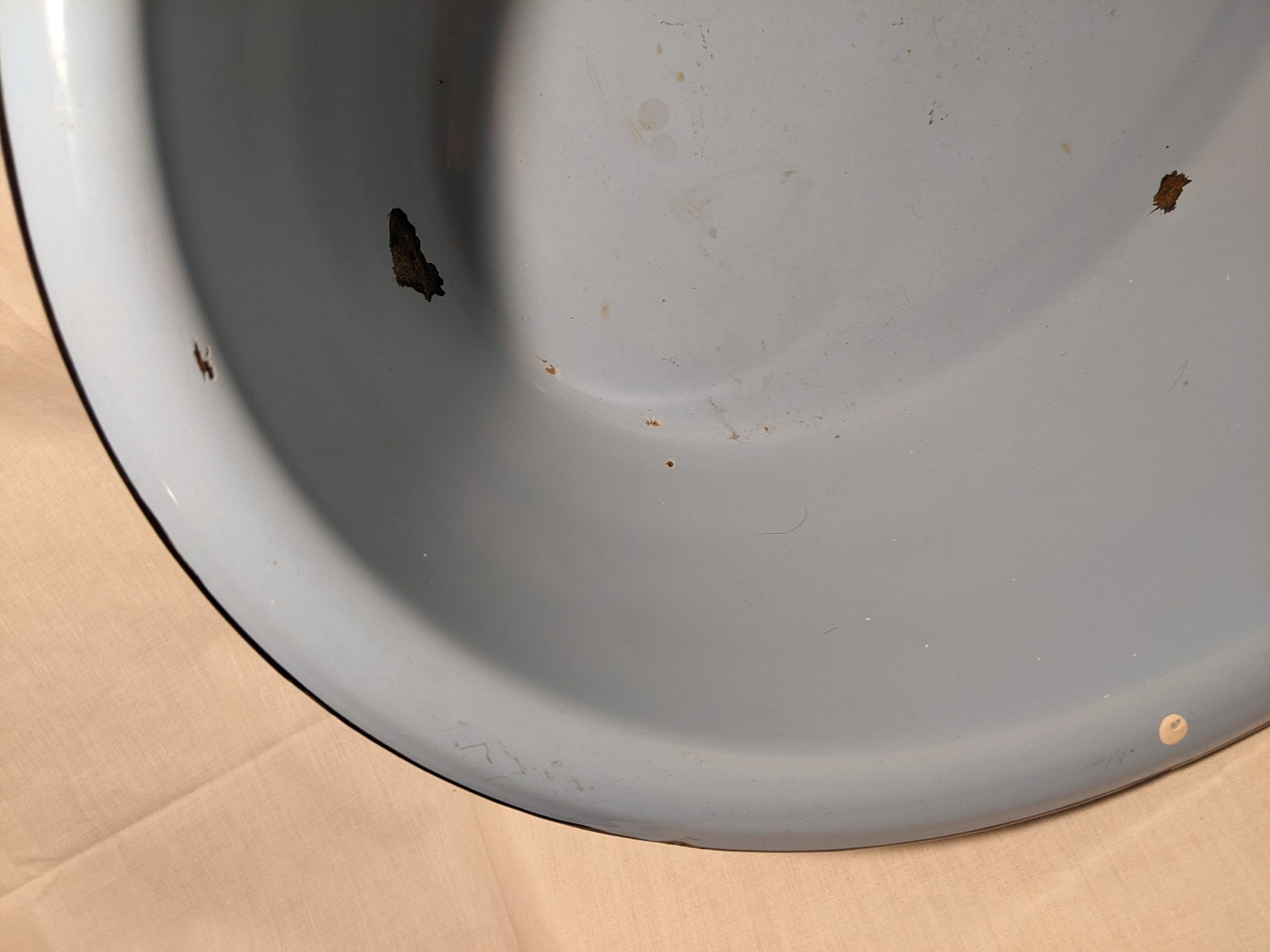 Blue Oval Enamelware Baby Bath or Basin Black Edge Etsy