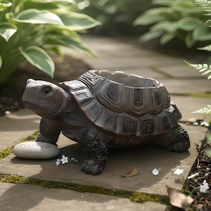 Schildkröte Blumentopf | Resin Garten Dekor | Outdoor Terrasse Ornament | Haustier-Memorial-Geschenk