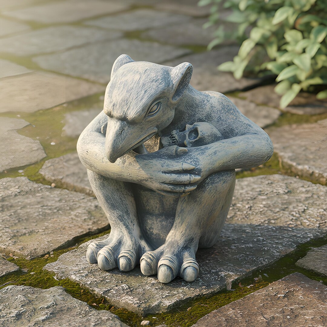 Protector Gargoyle Statue | Small Garden Decor | Resin Outdoor Figure ...