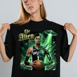 Go Spurs Go PNG, Wemby PNG, The Alien Basketball Player PNG, San Antonio Fan Art, Sublimeringsdesign, Digital Nedladdning av T-shirtdesign