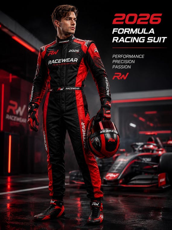 Black Red Kart Suit Custom Motorsport Racewear Cordura D600 Name Logo Go Kart Gear