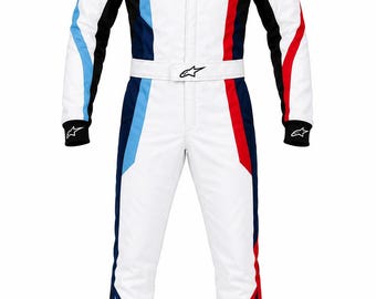 Custom White Racing Suit Motorsport Kart Suit Racewear Cordura D600 Name Logo