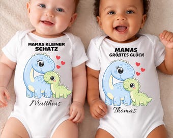 Pelele orgánico personalizado para bebé niño | Lindo body de dinosaurio para bebé con nombre | Regalo para bebé niño | Pelele de dinosaurio para el nacimiento