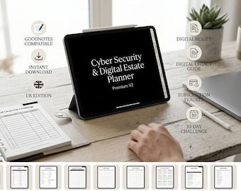 Cyber Sicherheit Digitaler Nachlassplaner, Abonnement-Tracker, Kontoorganisator (Digitaler Download)