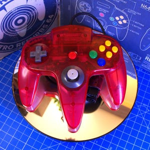 Original Clear Red & White Nintendo 64 Controller - Refurbished Kitsch Bent Joystick