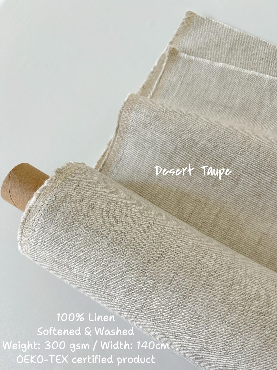 100% Pure Linen Fabric by the Yard, Softened Washed Heavy Linen Textile ...
