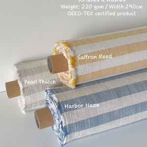 Gestreepte linnenmix op maat gesneden, extra brede 110'' bekledingsstof, gordijnstof, stof kussenhoes, op maat naaien