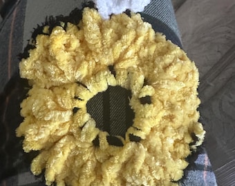Bee Scrunchie: Yellow Plush Hair Accessory