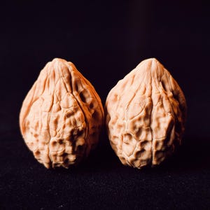 Unique Pair #S260 | Turtle Shell Pattern Lion Head Wenwan Walnuts 29x38mm |Rare Crystal Skin Variety |Hand Exercise Meditative |Wood Fidget