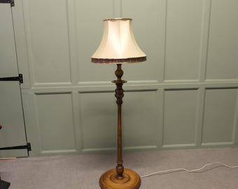 Edwardian Turned Floor Standing Reading Lamp