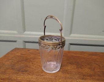 Cubitera personal de champán de estilo Art Nouveau francés, enfriador de vino