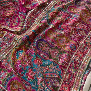 Pure Crepe Silk Saree, Lime Yellow Sequins Embroidery, Designer Stitched Blouse, Party Wear Ensemble