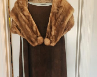 Autumn Haze EMBA - Natürlich braunes Nerz Cape/Stola