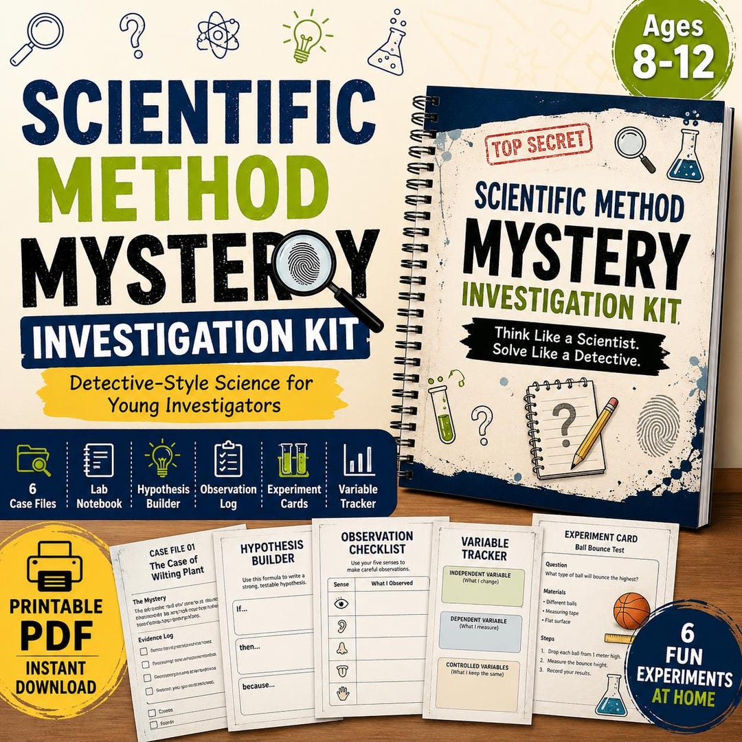 Scientific Method Kit for Kids, Printable Science Workbook Mystery ...