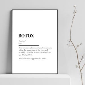 Botox Definition Print, Botox Wall Art, Aesthetic Clinic Decor, Beauty Salon Print, Minimalist Poster, Digital Download