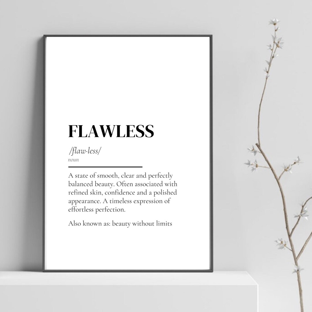 Flawless Example Flawless Definition Print, Minimalist Beauty Wall Art (digital Download ...