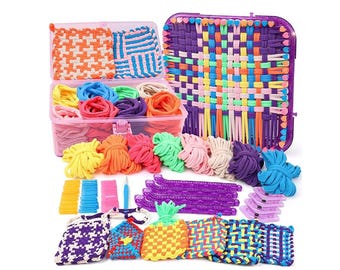Kit di ricariche per telaio da tessitura, 224 anelli colorati per lavori creativi, ideali per realizzare telai per presine, per attività artistiche e artigianali fai-da-te per bambini e adulti.