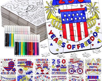 Kit de création de casse-tête patriotique pour bricolage, cadeau d'anniversaire pour enfants