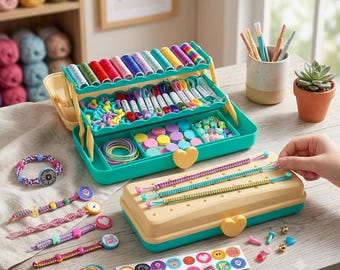 Friendship Bracelet Making Kit for Girls 8-12 with Storage Box DIY Arts & Crafts Gift Set