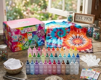 Tie Dye Kit with Vibrant Colors All in One Fabric Dye Kit for Large Groups DIY Craft Supplies