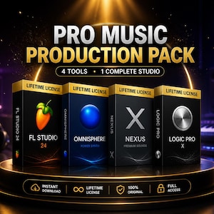 Music Production Pack | FL Studio 24 + Nexus 5 + Logic Pro + Omnisphere 2 | Lifetime Access - Instant Download