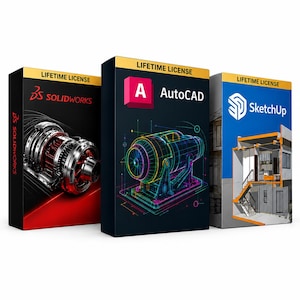 Paquete de software CAD profesional 2026 / AutoCAD + SOLIDWORKS + SketchUp + Vectric Aspire / Acceso de por vida - Descarga instantánea