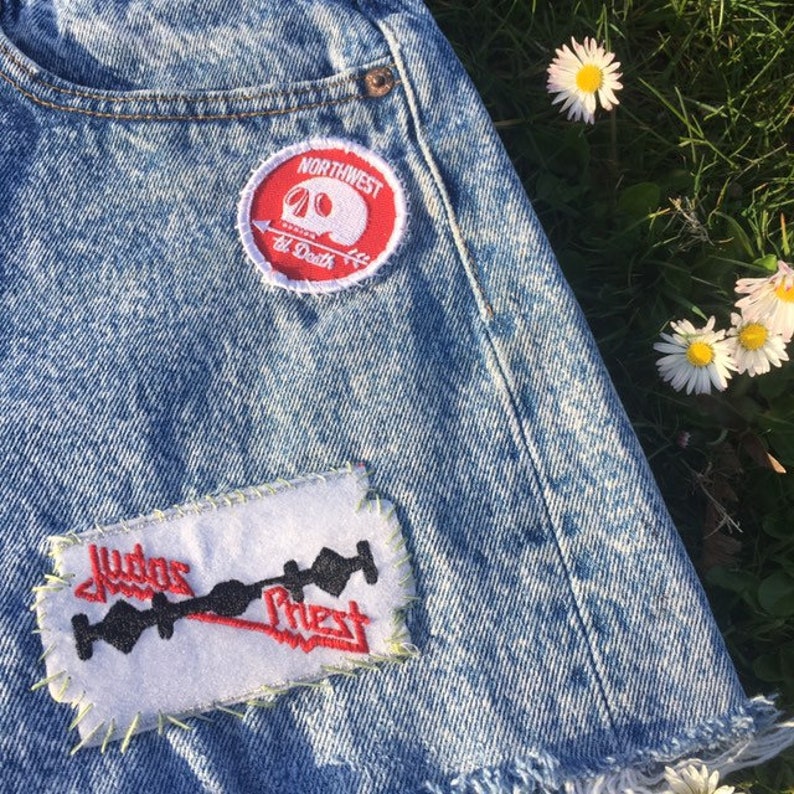 501 Patched Levi\u2019s cut off shorts Waist 31\u201d Acid Wash Vintage