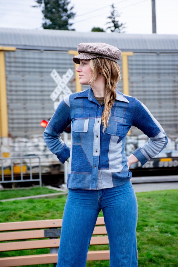 70’s patchwork DENIM button up