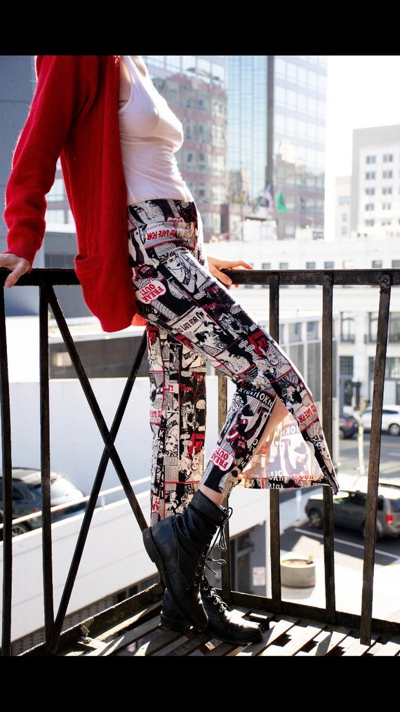90’s POP ART cropped Kick Flares